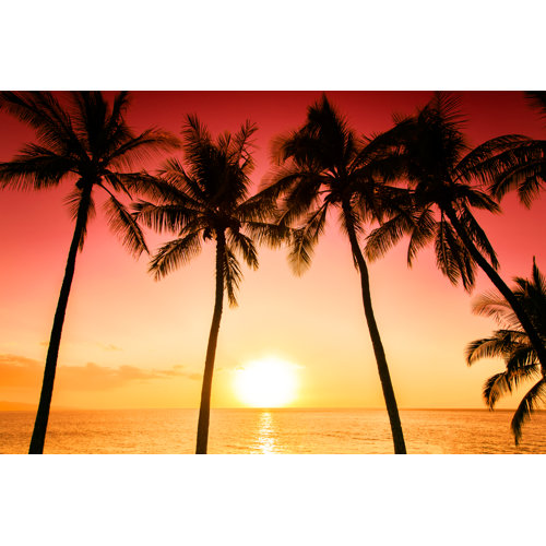 Bay Isle Home Tropical Beach Sunset - Wrapped Canvas Photograph ...